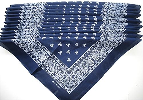 Navy Blue Bandana Paisley 6 Pieces Wholesale Lot Brand New Party Favors