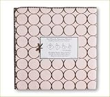 Swaddle Designs Ultimate Receiving Blanket, Pastel Pink with Brown Mod Circles