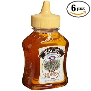 Busy Bee Clover Honey, 8-Ounce Squeeze Bottles (Pack of 6) by Busy Bee