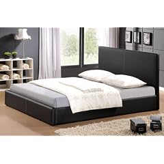 Bond Rinderleder Lederbett in 180 x 200 cm +Lattenrost Leder Bett Doppelbett Polsterbett schwarz +Stoff +Polster - sch�ner als ein Wasserbett - Ehebetten schlafen M�bel Betten 2011
