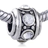 Pandora Style Bead April Birthstone Wheel European Bead Fits Pandora Bracelet