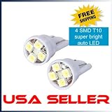 8x T10 194 168 501 4-smd 3528 LED Car Light Bulb White