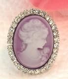 Purple Cameo Gothic Ring Victorian Vampire Elegant Funeral Undead