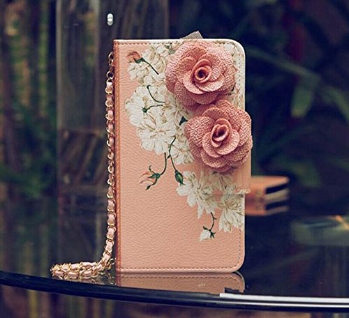 3D Rose FLOWER Beautiful Cute Camellia Handbag Leather Wallet Card Strap Case Cover For Samsung Galaxy ZTE Alcatel LG Nokia Mobile Cell Mobile Cell Phone (ZTE MAX   N9520 Boost Mobile, flower)