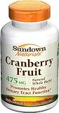 Sundown Naturals, Cranberry Fruit, 475 mg, 200 Capsule Bottle