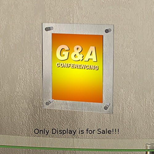 New Clear Frame 8.5-inch W By 11-inch H Acrylic Sign Holder w/ Caps, Standoffs