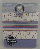 Gerber Flannel Receiving Blanket, 5 Pack