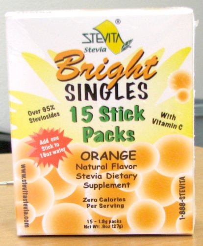 Childrens Toyshop  Health & Personal Care : Stevita Co. Inc., ~ BRIGHT Singles - Orange flavored stevia drink mix packets