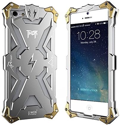 ANLENG Simon THOR Metal Aluminum ARMOR Phone Case Cover for iPhone 5C (Sliver)