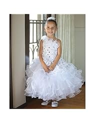 Toddler Organza/Polyester   Dress With Ruffles