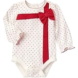 GYMBOREE(ジンボリー) ボウボディスーツ ホリーレッドドットs ロンパース長袖 12～18ヶ月【並行輸入】