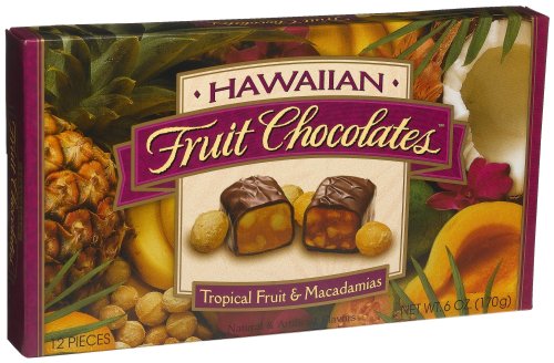 Hawaiian Fruit Chocolates, 6-Ounce Packages (Pack of 4) by Aplets and Cotlets
