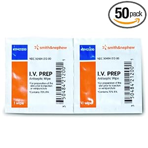 Iv Prep Antiseptic Wipes Box of 50 by Smith & Nephew
