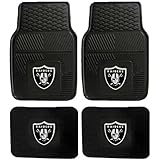 NFL Oakland Raiders Car Floor Mats Heavy Duty 4-Piece Vinyl - Front and Rear
