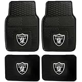NFL Oakland Raiders Car Floor Mats Heavy Duty 4-Piece Vinyl - Front and Rear