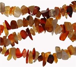 36 inch Endless Chip Necklace (approx. 8mm) - Red Agate