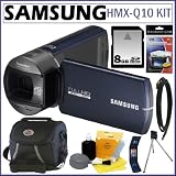 Samsung HMX-Q10 HD Ultra Compact Camcorder with 10x Optical Zoom in Blue + 8GB Accessory Kit