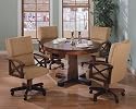 Furniture online: Three-in-One Solid Oak Wood Pool Poker Game Dining Table Chairs set