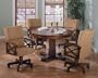 3-in-1 Solid Oak Wood Pool Poker Game Dining Table Chairs set