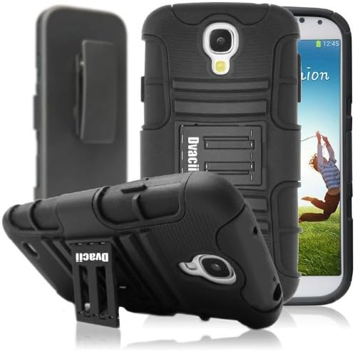 Dvacii (TM) Samsung Galaxy S4 i9500 (IRON MAN) Armored Dual Layer Drop Protection Case (Black Holster)