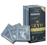 Produkt-Bild: 24 (2 x 12er Packung) Manix SKYN - latexfreie Kondome aus Sensopr&egrave;neTM + 3 x Vitalis Gleitgel Sachets &aacute; 5 g Gratis
