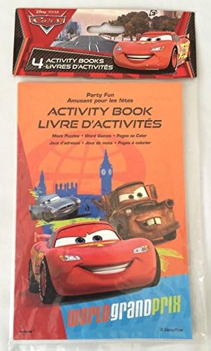 4 Disney Cars Party Favor Coloring & Activity Books