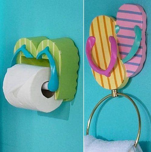 Beach Sandal Bathroom - Towel Ring & Toilet Paper Holder