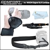 ComfortKitForNikonD3100D3000D5000D5100D7000D90DSLRDigitalSLRCamerasIncludesProfessionalWristGripStrap+NeopreneNeck/ShoulderStrap+LensPenCleaningKit