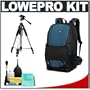Lowepro Fastpack 350 Backpack Digital SLR Camera Case (Arctic Blue) + Tripod + Accessory Kit for Canon Rebel T3, T3i, T1i, T2i, EOS 60D, 5D, 7D, Nikon D3000, D3100, D5000, D5100, D7000, D300s, Olympus Evolt E-5, E-30, E-620 & Sony Alpha A560, A580, A33, A35, A55