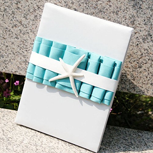 KateMelon Starfish Guest Book, Blank Pages, White/Turquoise