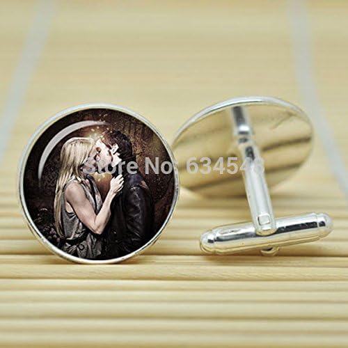 Pretty Lee Captain Swan Once Upon A Time Jewelry White Knights Hookers Swan Hook In Silver Glass Cabochon Cufflinks C3450