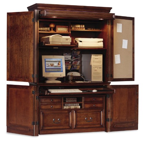Cheap Mount View 2-Piece Computer Armoire Workstation