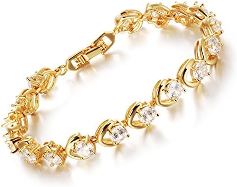 WuBeFine Zircon Pierced Bracelets 18K Gold Plated Fine Fashion Girlfriend Gift