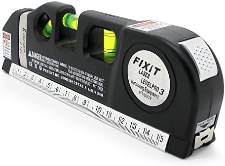 Multipurpose Level Laser Horizon Vertical Measure Tape 8FT Aligner Bubbles Ruler Adjusted Standard and Metric Rulers Tool for Hanging Pictures Laying Flooring