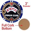 ESPN Poker Club Ceramic Coaster - Blue