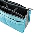 Go Beyond (TM) Makeup Organizer Bag , Travel Compartment Handbag with 13 Inserts holder , Best for Coupon and make up accessories Large Liner Organizing Tote Purse with hanging handle (Blue)