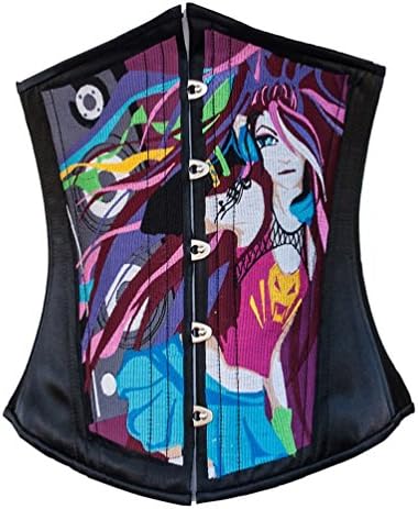 Timeless Trends Anime Steel Boned Tightlacing Underbust Corset 38 Kawaii Black And Storage Bag