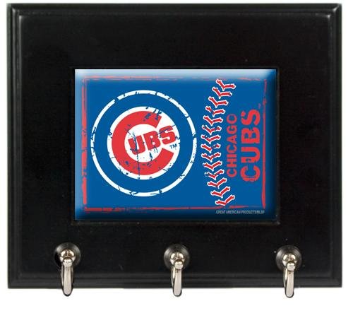 MLB Chicago Cubs Wood Keyhook Rack