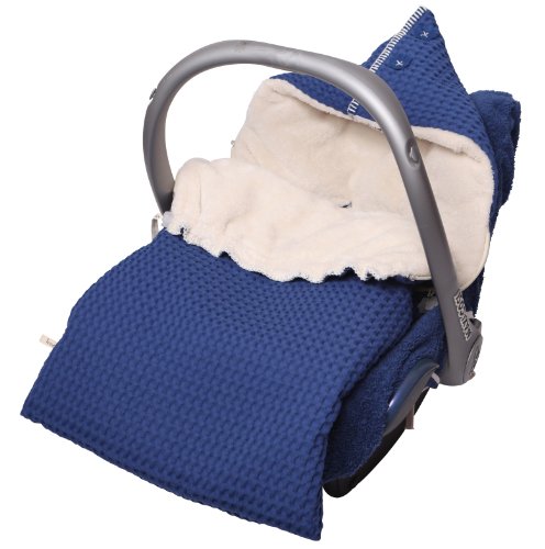 Koeka Oslo Baby Buggy Sleeping Bag (cobalt Blue Waffle/off White Teddy) Picture