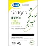 Scholl Softgrip Stockings: Class 2: Thigh Length: Closed Toe - Black - Medium