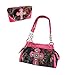 Deep Forest Camouflage Rhinestone Cross Purse/Wallet Set Hot Pink Trim