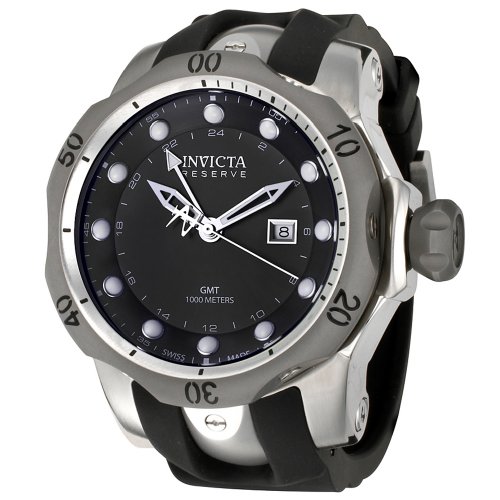 Invicta Men's 6588 Reserve Collection GMT Black Rubber Watch