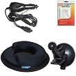 HQRP (GPS Friction Dash Pad Cushion, Suction Cup Mount Holder & Car Charger) for Garmin Nuvi 1300 1350 1350T plus HQRP Universal Screen Protector