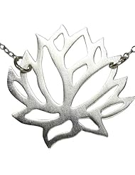 925 Sterling Silver Lotus Flower Pendant Chain Necklace