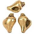 Conch Sea Shell Beads Antique Gold Plt 21mm Approx 3