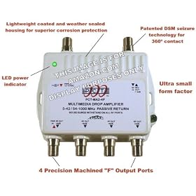 4 PORT CABLE TV HDTV DIGITAL AMPLIFIER INTERNET MODEM SIGNAL BOOSTER INTERNET AMP by