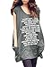 Allegra K Women Letters V Neck Sleeveless Oversize Tunic Top XL Dark Grey