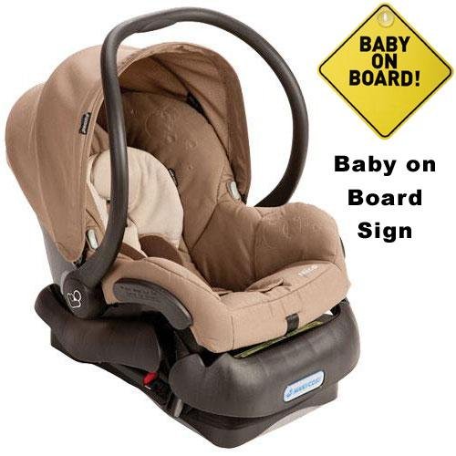 Maxi-Cosi IC099WBN Mico Infant Car Seat w Baby on Board Sign - Walnut Brown