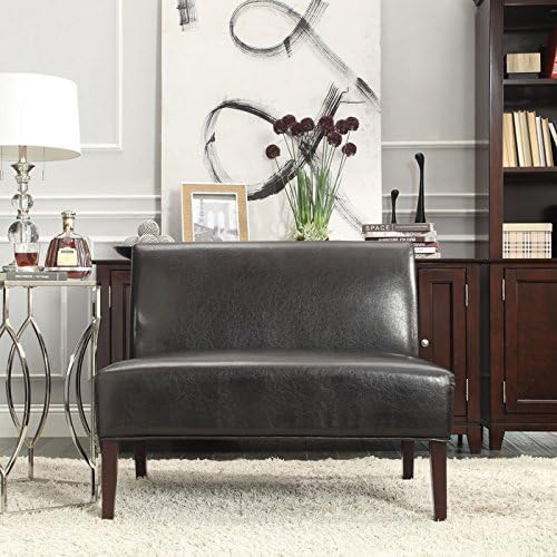 Home Creek Lorell Faux Leather Armless Loveseat