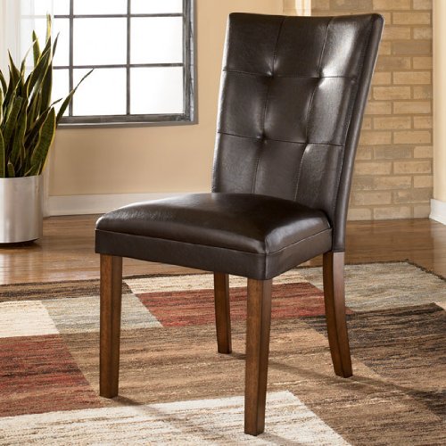 Lacy Brown Upholstered Dining Side Chairs (set of 2)